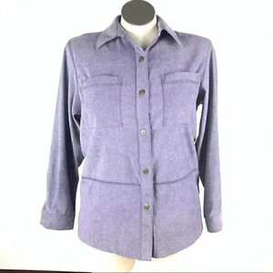 Alfred Dunner Womens light blazer size 10 purple faux suede Python print